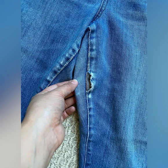 MADEWELL THE HIGH-RISE SLIM BOYFRIEND JEANS DISTRESSED HOLES 29 - Picture 5 of 9